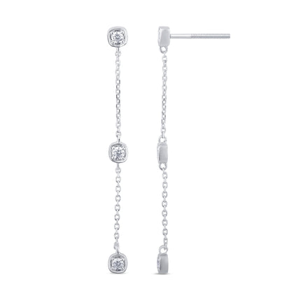 Muse Jewelry .27ct G SI 14K White Gold Diamond Dangle Earrings