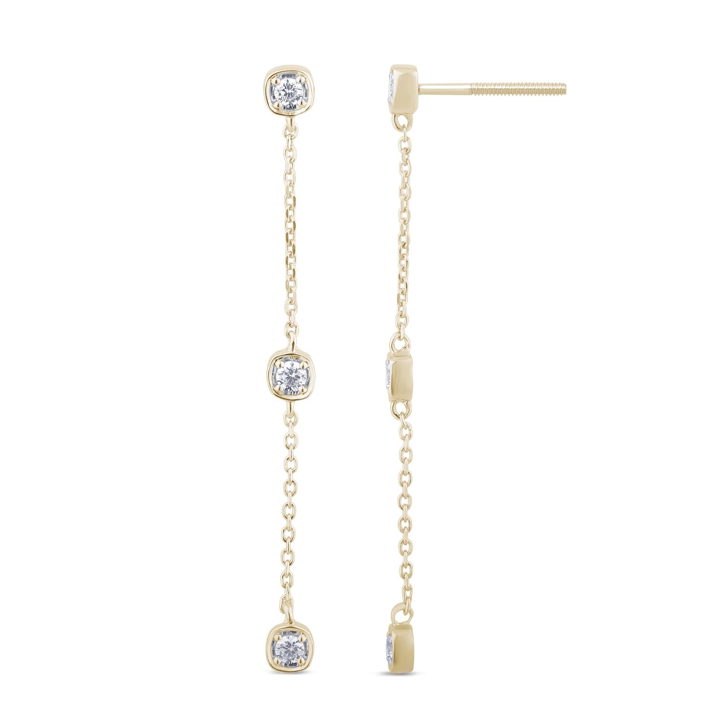 Muse Jewelry .25ct G SI 14K Yellow Gold Diamond Dangle Earrings