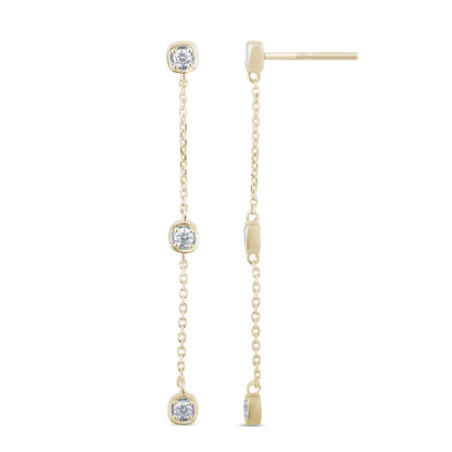 Muse Jewelry .25ct G SI 14K Yellow Gold Diamond Dangle Earrings