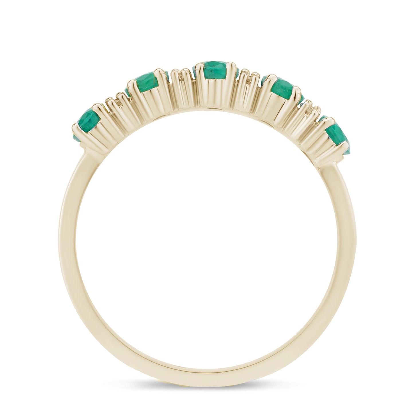 Muse Jewelry 1.35ct G SI 14K Yellow Gold Diamond & Natural Emerald Gemstones Ring Size 6.5