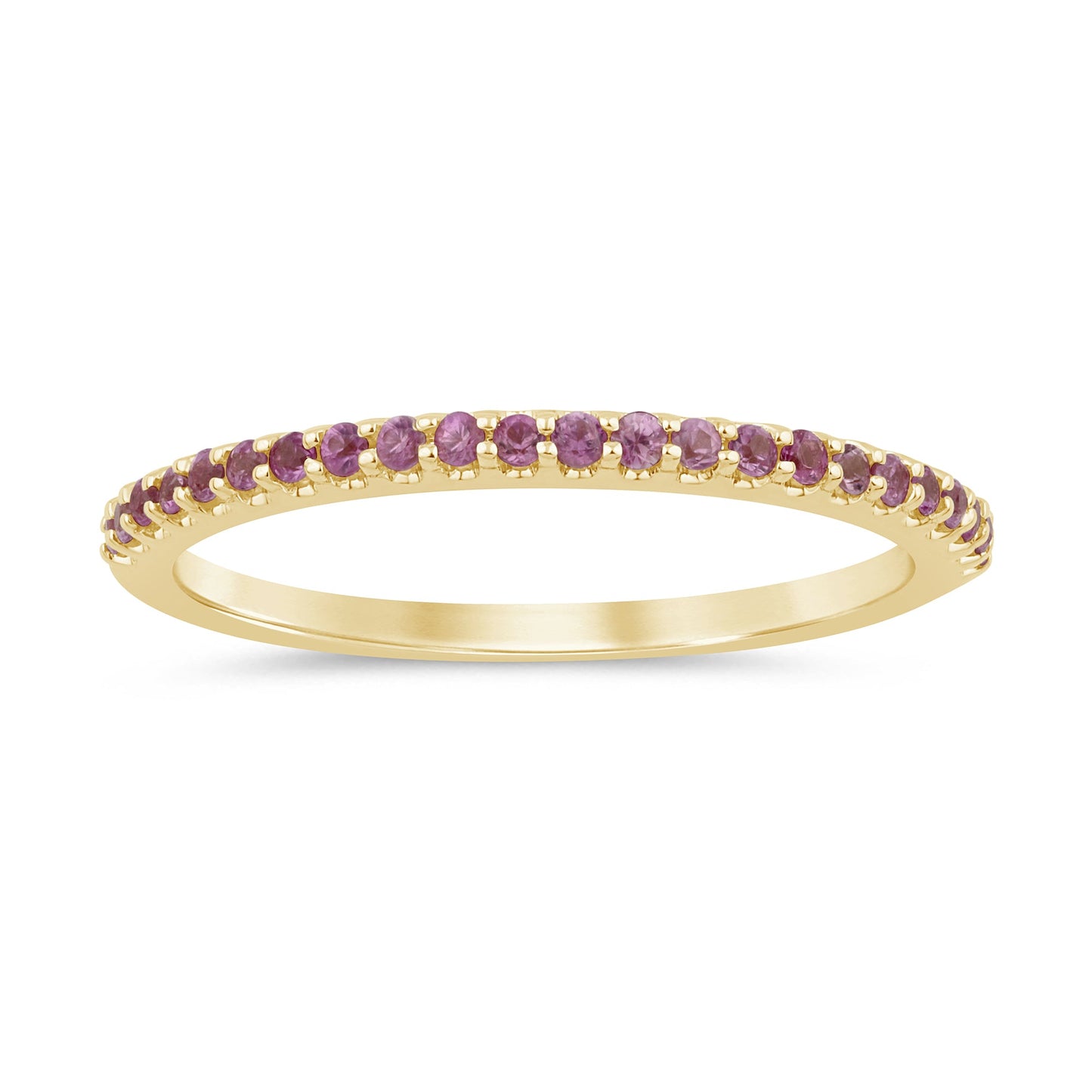 Muse Jewelry .22ct G SI 14K Yellow Gold Pink Sapphire Band Ring Size 6.5