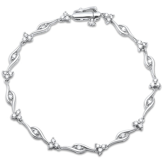 Muse Jewelry 1.00ct G SI 14kt White Gold Diamond Elegant Bracelet 7.5" Long