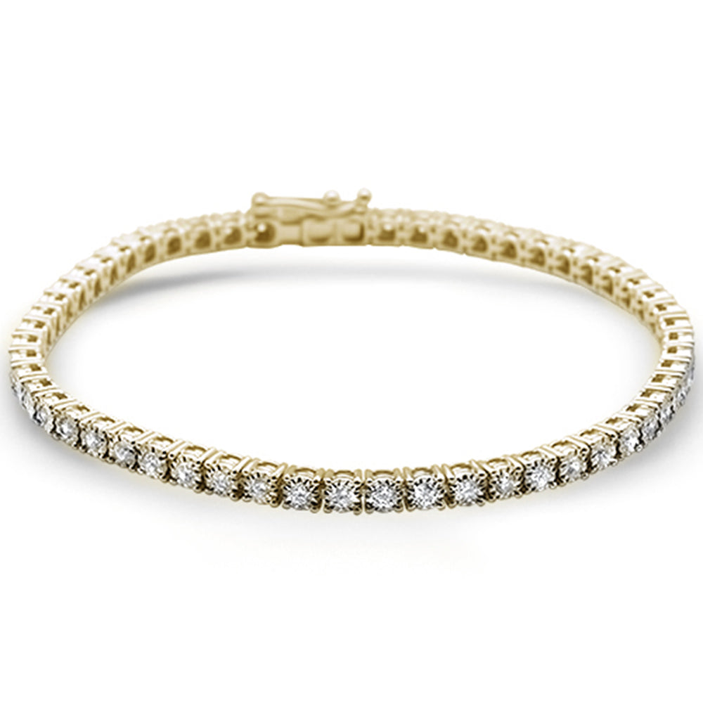 Muse Jewelry 1.86ct G SI 10K Yellow Gold Diamond Miracle Illusion Tennis Bracelet 7" Long