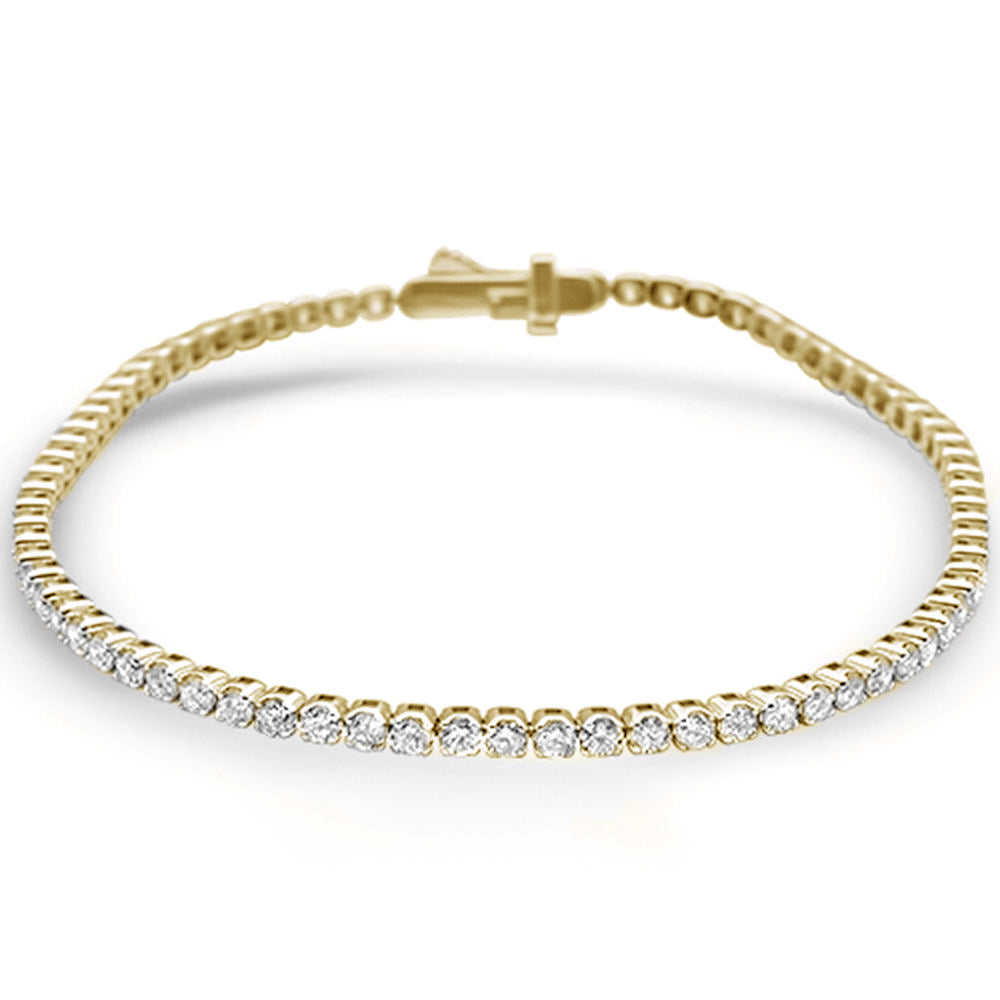 Muse Jewelry 2.97ct 14KT Yellow Gold Diamond Diamond Tennis Bracelet 7" Long