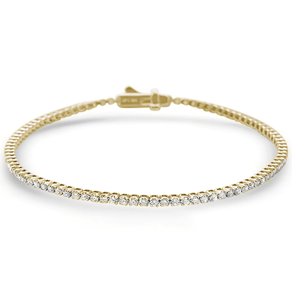 Muse Jewelry 1.00ct 14k Yellow Gold Diamond Tennis Bracelet 7" Long