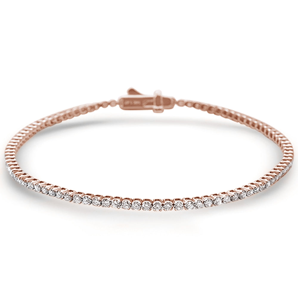 Muse Jewelry 1.53ct 14k Rose Gold Diamond Tennis Bracelet 7" Long