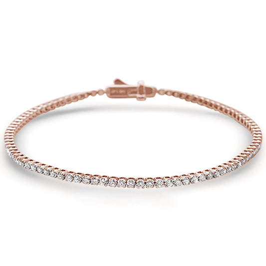 Muse Jewelry 1.53ct 14k Rose Gold Diamond Tennis Bracelet 7" Long
