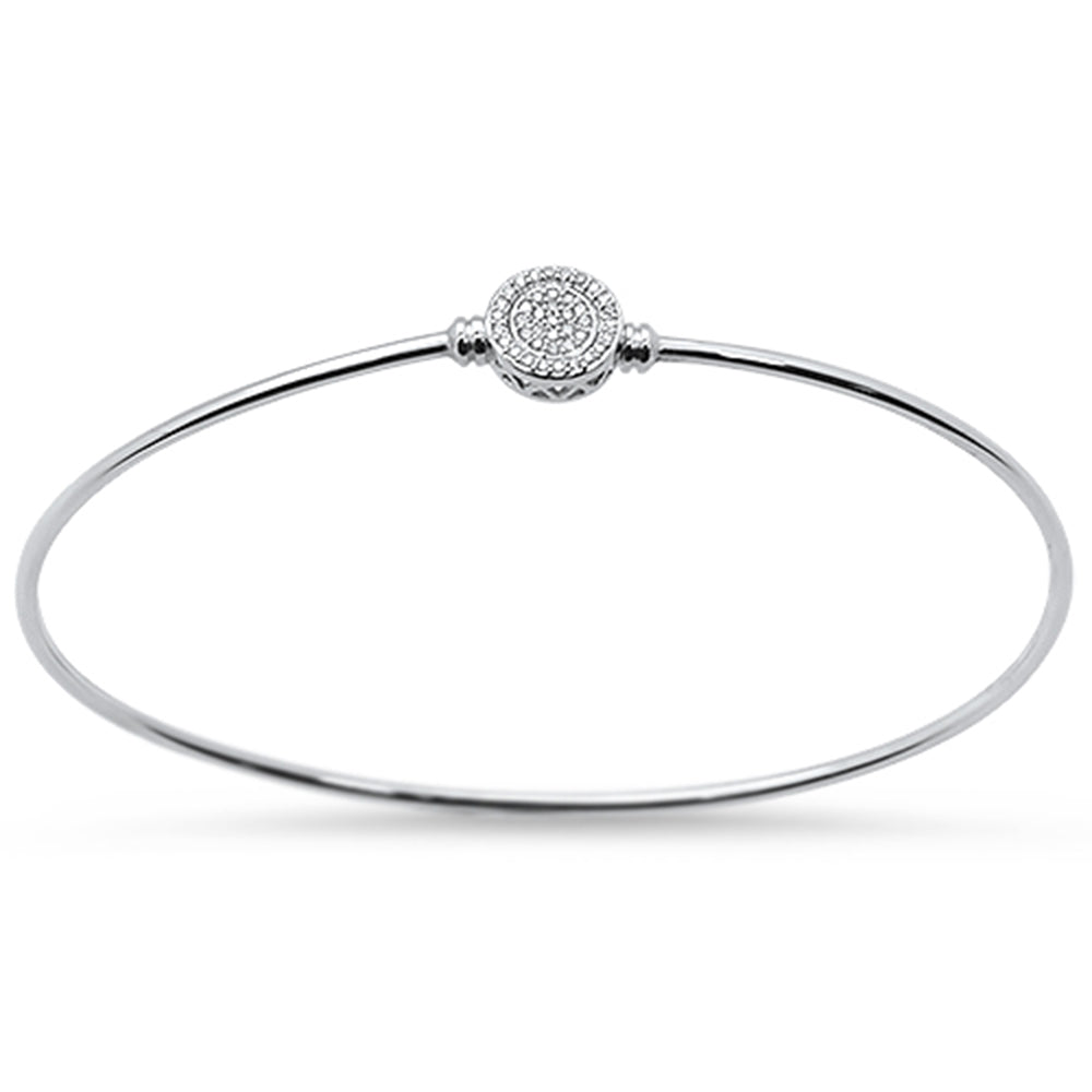 Muse Jewelry .11cts 14k White Gold Diamond Bangle Bracelet 7.25"