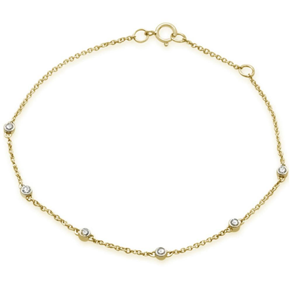 Muse Jewelry .15ct 14KT Gold Diamond by the Yard Station Bracelet