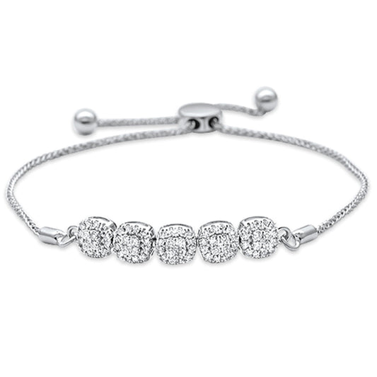 Muse Jewelry .39ct 14K White Gold Diamond Adjustable Bola Bracelet