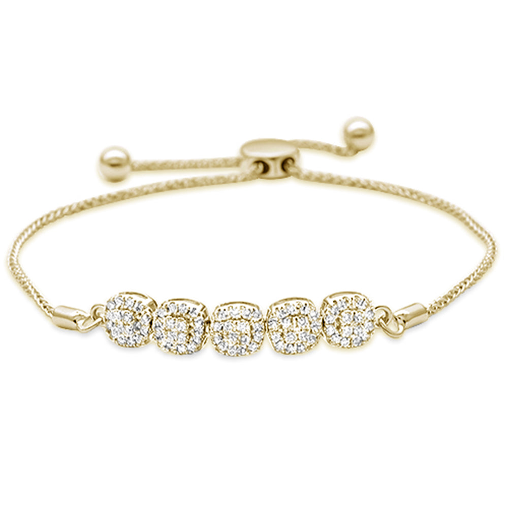 Muse Jewelry .39ct 14K Yellow Gold Diamond Adjustable Bola Bracelet