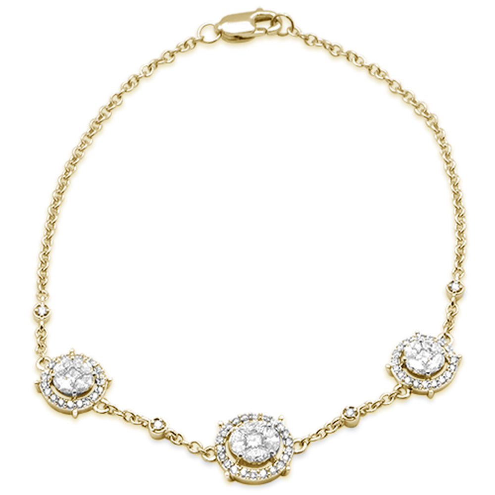 Muse Jewelry .84ct 14K Yellow Gold Diamond Circle Bracelet 7"