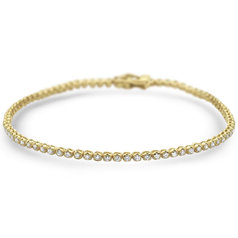 Muse Jewelry 1.00ct 14K Yellow Gold Trendy Diamond Tennis Bracelet 7"