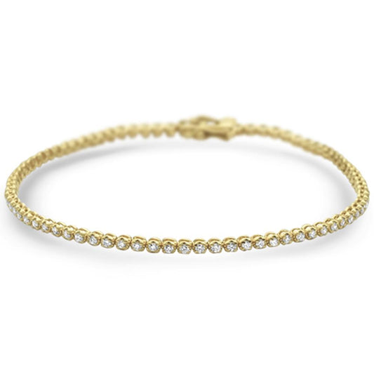 Muse Jewelry 1.00ct 14K Yellow Gold Trendy Diamond Tennis Bracelet 7"