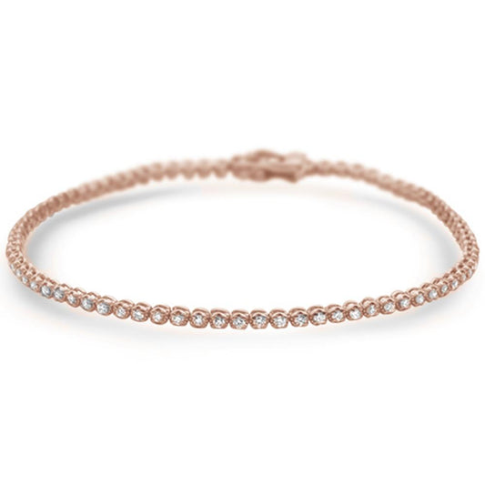 Muse Jewelry 1.00ct 14K Rose Gold Trendy Diamond Tennis Bracelet 7"