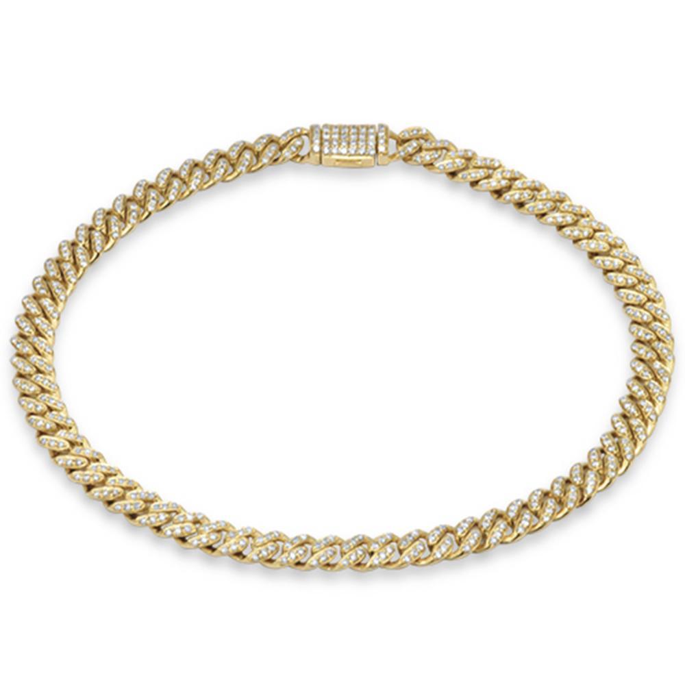 Muse Jewelry 5mm .72ct G SI 14K Yellow Gold Diamond Round Cuban Bracelet 7"