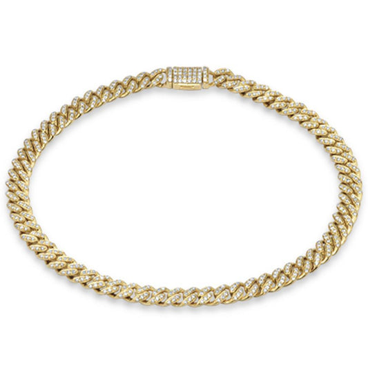 Muse Jewelry 5mm .72ct G SI 14K Yellow Gold Diamond Round Cuban Bracelet 7"