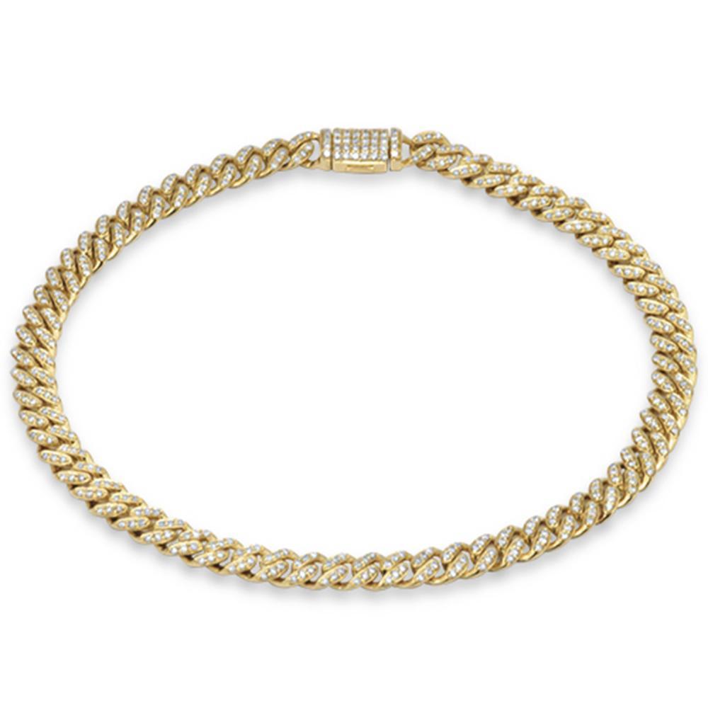 Muse Jewelry 5mm .65ct G SI 14K Yellow Gold Diamond Round Cuban Bracelet 7"