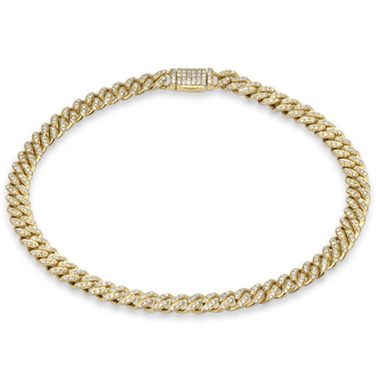 Muse Jewelry 5mm .61ct G SI 14K Yellow Gold Diamond Round Cuban Bracelet 7"