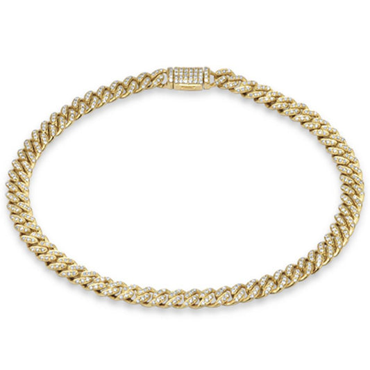 Muse Jewelry 5mm .74ct G SI 14K Yellow Gold Diamond Round Cuban Bracelet 8"