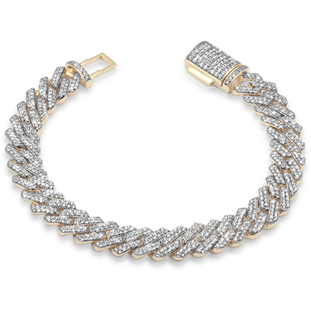 Muse Jewelry 10MM 5.75ct G SI 14K Yellow Gold Diamond Micro Pave Bracelet 8" Long