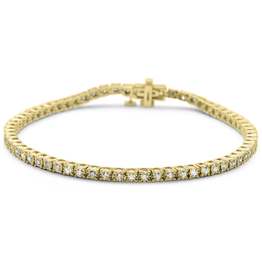 Muse Jewelry 1.07ct G SI 14K Yellow Gold Diamond Miracle Illusion Tennis Bracelet 7" Long