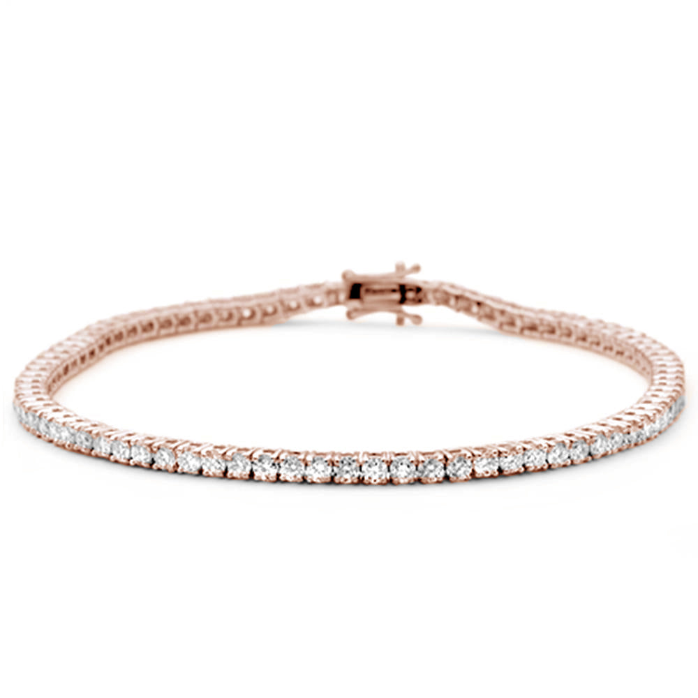 Muse Jewelry 3.00ct G SI 14KT Rose Gold Diamond Tennis Bracelet 7"