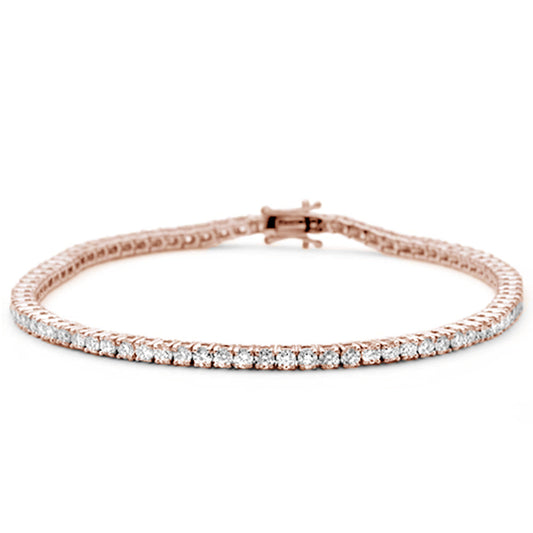 Muse Jewelry 3.00ct G SI 14KT Rose Gold Diamond Tennis Bracelet 7"