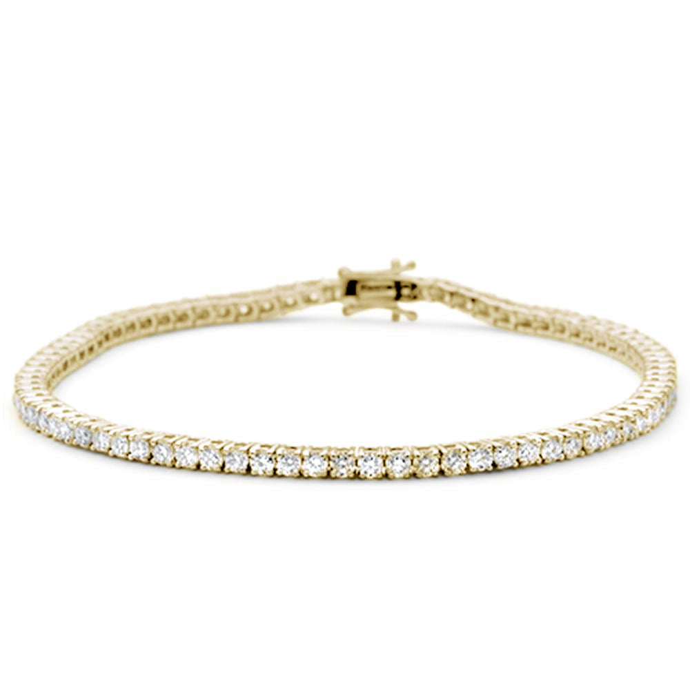 Muse Jewelry 2.75ct 14K Yellow Gold Diamond Tennis Bracelet 7"