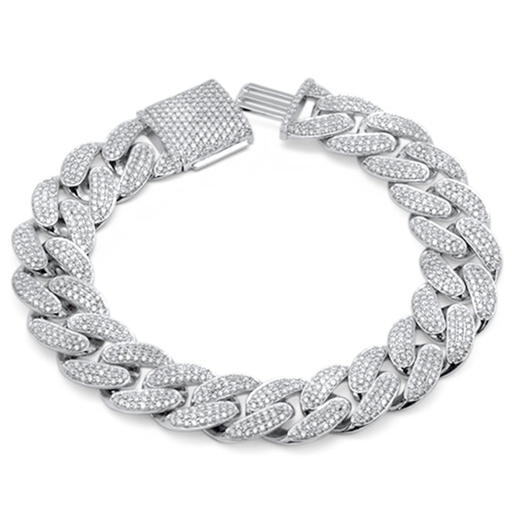 Muse Jewelry 9mm 2.92ct G SI 10K White Gold Diamond Round Cuban Bracelet 8"