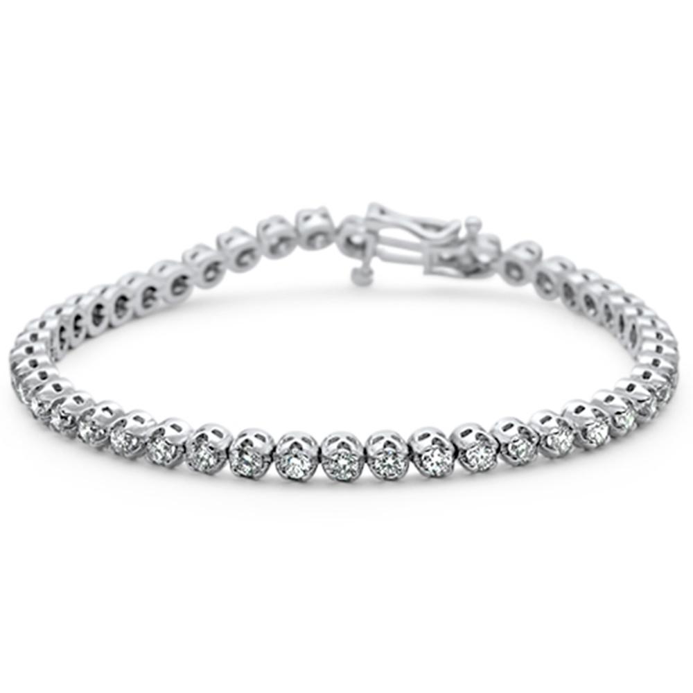 Muse Jewelry 4.03ct G SI 14K White Gold Diamond Miracle Illusion Setting Tennis Bracelet 7"