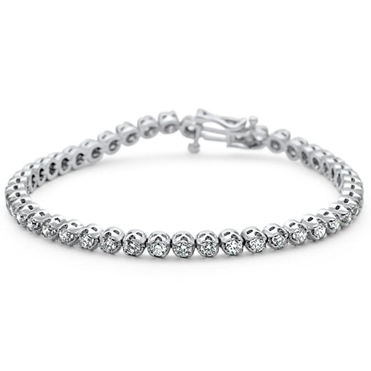 Muse Jewelry 4.03ct G SI 14K White Gold Diamond Miracle Illusion Setting Tennis Bracelet 7"