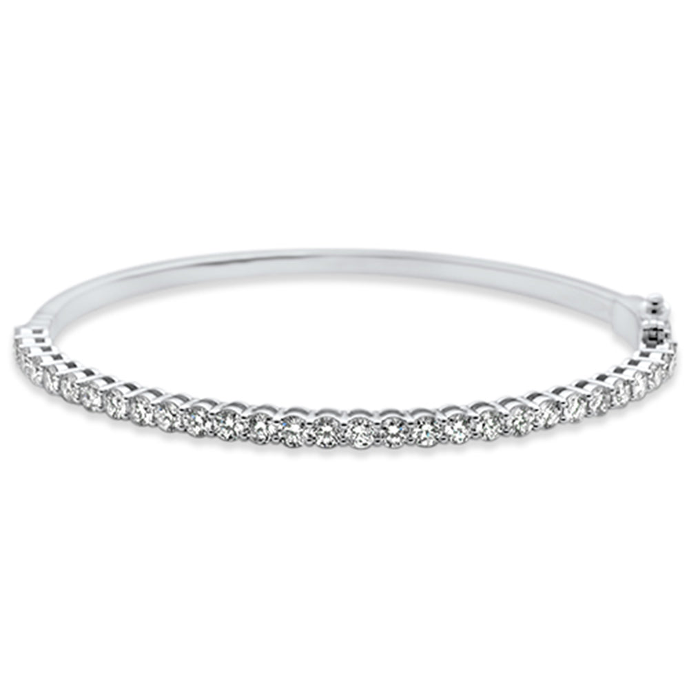 Muse Jewelry 3.0ct G SI 14K White Gold Diamond Bangle Bracelet