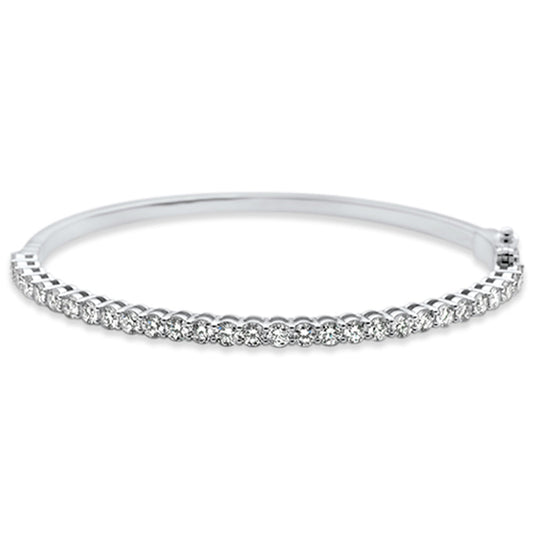 Muse Jewelry 3.0ct G SI 14K White Gold Diamond Bangle Bracelet