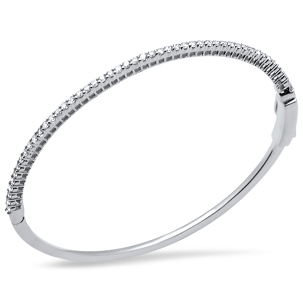 Muse Jewelry 1.02ct G SI 14K White Gold Diamond Bangle Bracelet