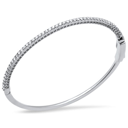 Muse Jewelry 1.02ct G SI 14K White Gold Diamond Bangle Bracelet