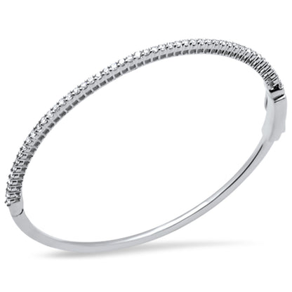 Muse Jewelry .91ct G SI 14K White Gold Diamond Bangle Bracelet