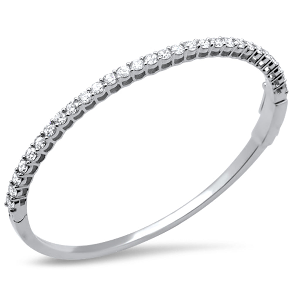 Muse Jewelry 3.01ct G SI 14K White Gold Diamond Bangle Bracelet