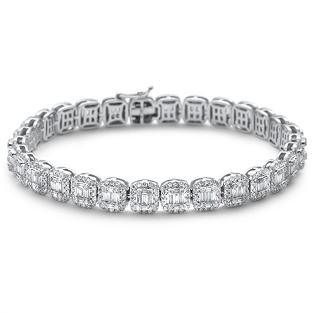 Muse Jewelry 5.48ct G SI 14K White Gold Round & Baguette Diamond Bracelet 8"