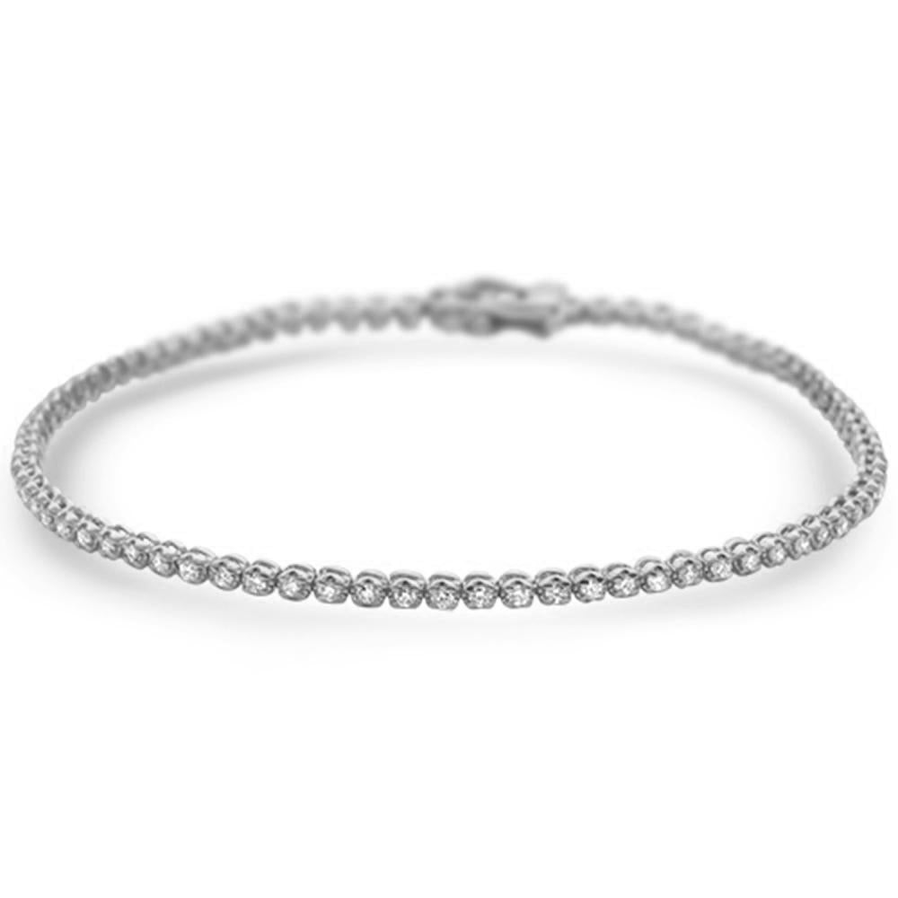 Muse Jewelry 1.00ct 14K White Gold Trendy Diamond Tennis Bracelet 7"