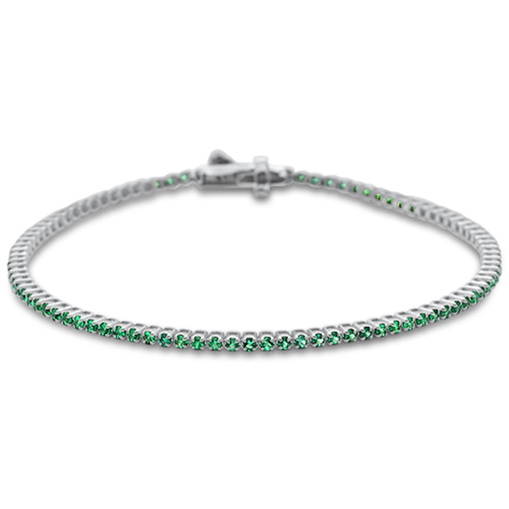 Muse Jewelry 1.20ct G SI 14K White Gold Natural Emerald Tennis Bracelet 7"