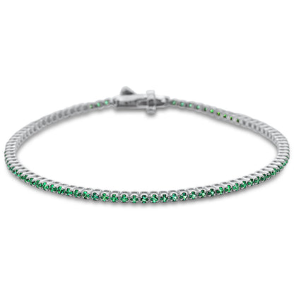 Muse Jewelry 1.20ct G SI 14K White Gold Natural Emerald Tennis Bracelet 7"