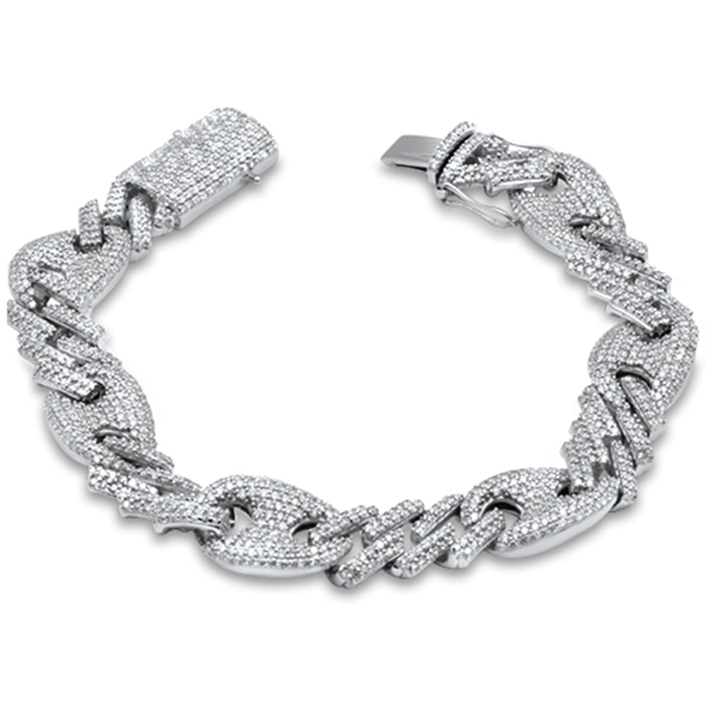 Muse Jewelry 8.16ct G SI 14K White Gold Diamond Cuban Bracelet 8.5"