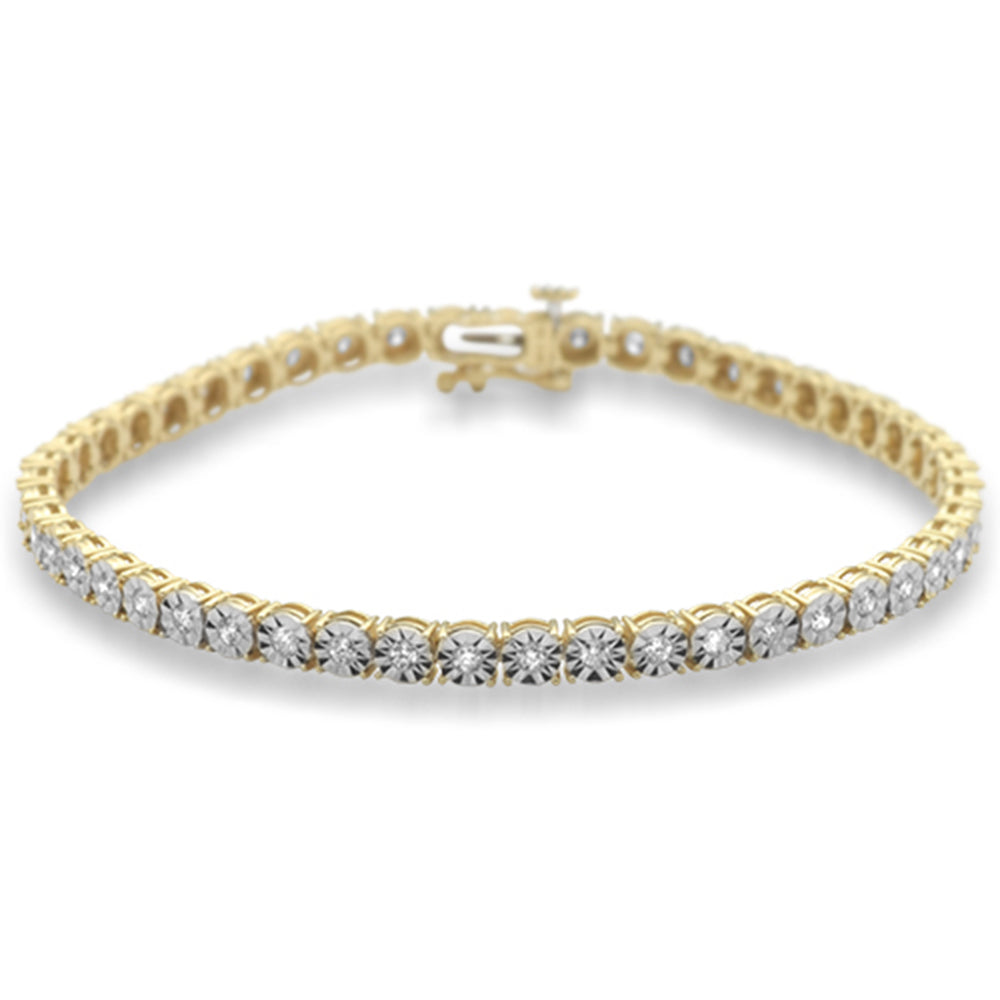 Muse Jewelry 1.30ct G SI 10K Yellow Gold Diamond Miracle Illusion Tennis Bracelet