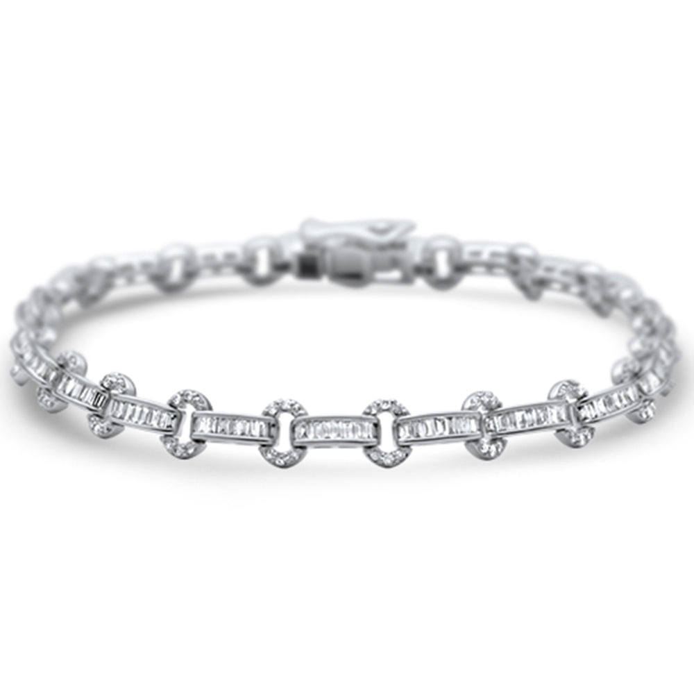 Muse Jewelry 1.79ct G SI 14K White Gold Diamond Round & Baguette Tennis Bracelet