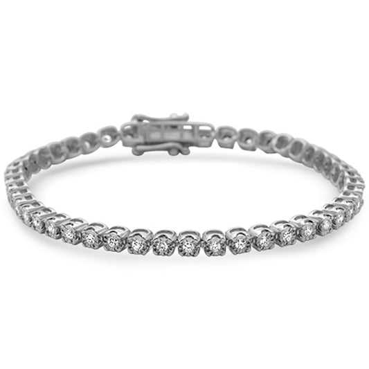 Muse Jewelry 1.02ct G SI 14K White Gold Round Diamond Miracle Illusion Tennis Bracelet 7" Long