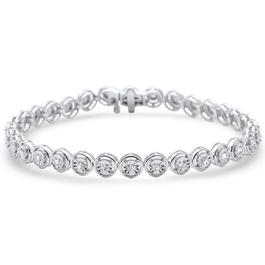 Muse Jewelry 1.07ct G SI 14K White Gold Miracle Illusion Tennis Bracelet