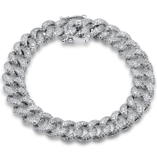 Muse Jewelry 5.55ct G SI 14K White Gold Diamond Cuban Bracelet 7" Long