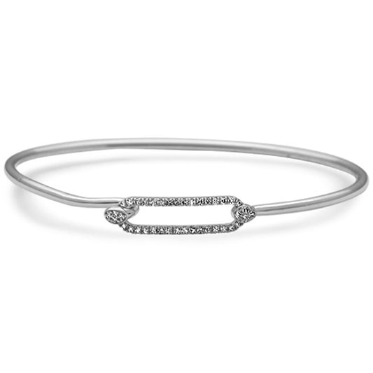 Muse Jewelry .20ct G SI 14K White Gold Diamond Bangle Bracelet