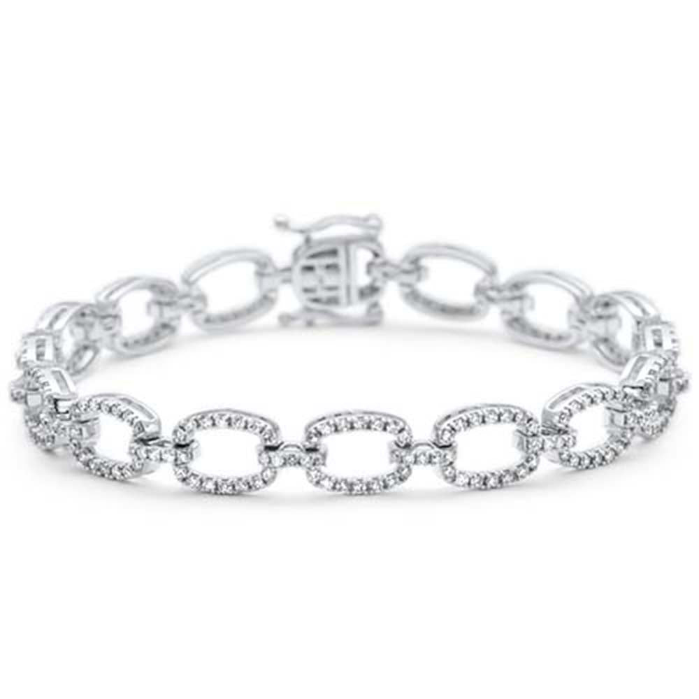 Muse Jewelry 2.06ct G SI 14K White Gold Diamond Rounded Link Bracelet 7"